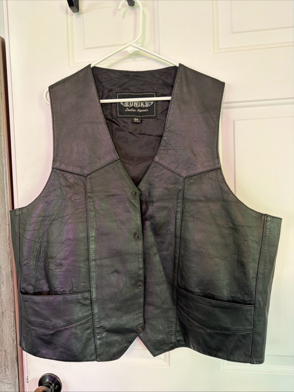 Unik Black Leather Vest for Men
